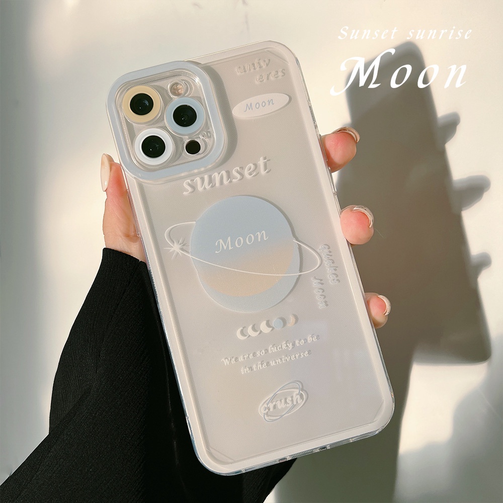 Soft Case TPU Transparan Motif Planet Untuk Iphone 13 Pro Max 12 11 XS XR X 8 7 6 6s Plus SE2020