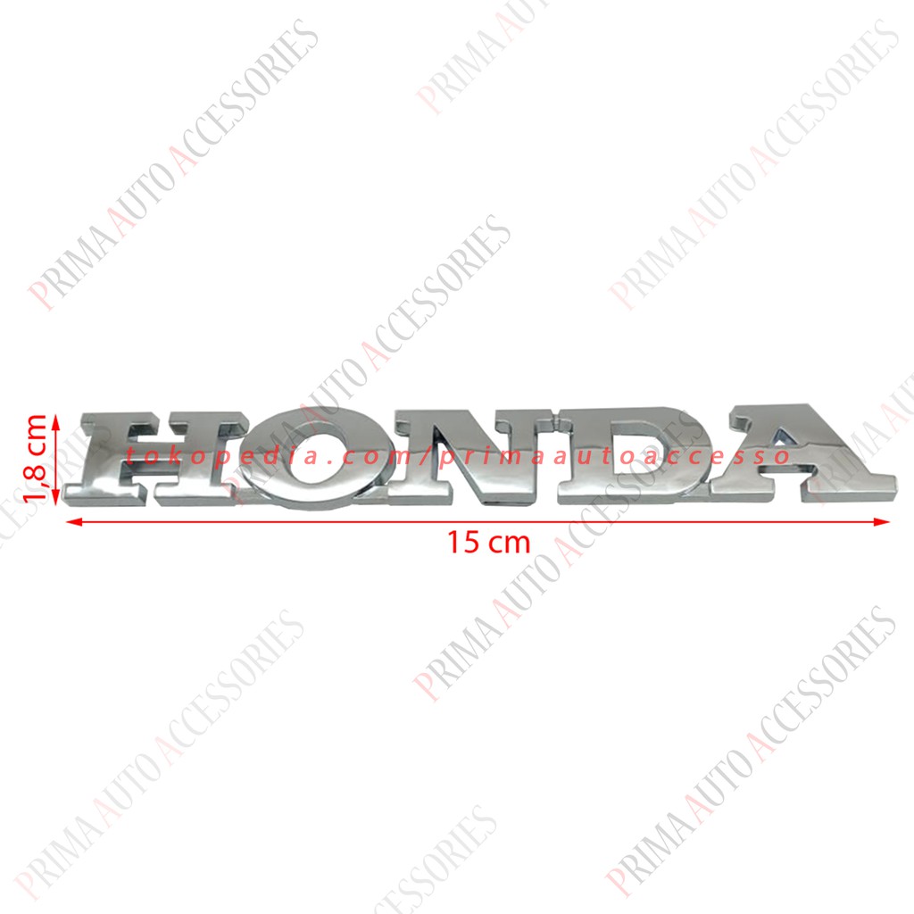 Emblem Mobil Tulisan HONDA Chrome 15cm bagasi