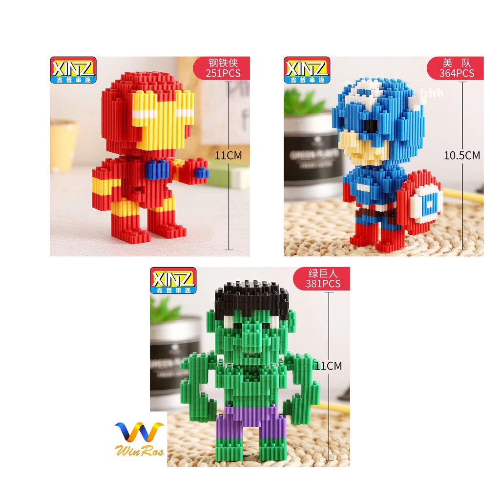 Nano Block Mainan Edukasi Marvel Avengers High Quality 251 - 381 pcs