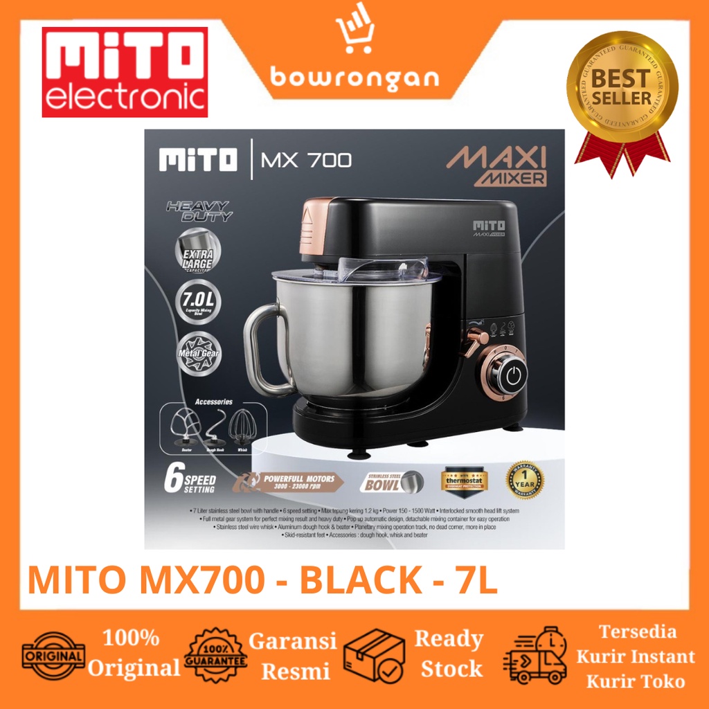 MITO Stand Mixer Pengaduk Adonan Kue 7L Maxi Mixer MX700 MX-700