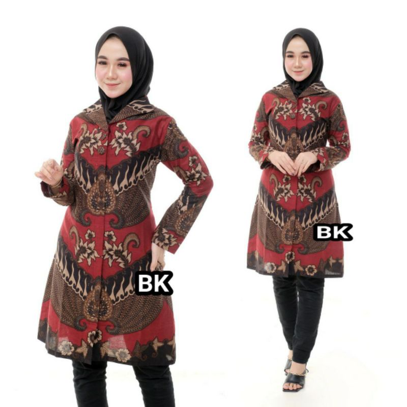 BISA COD M L XL XXL Jumbo //Batik Wanita BKstore Nahla // Baju batik wanita// TUNIK