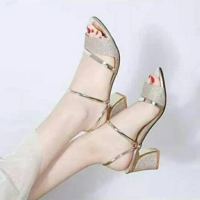 SEPATU HAK WANITA GLITER | SDH185