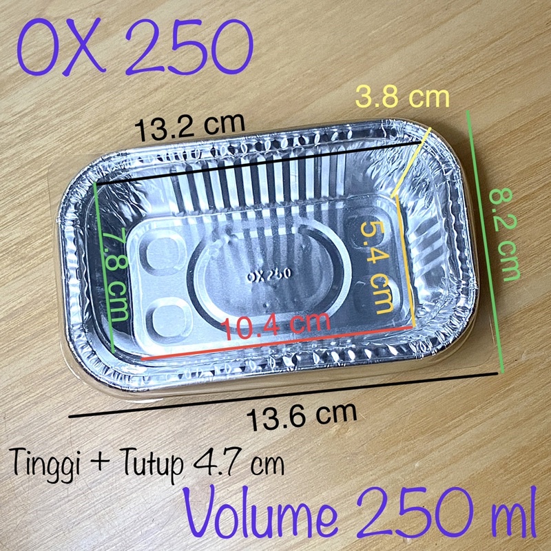 Jual Aluminium Foil Cup OX 250 + Tutup Mika / Alufoil Tray Persegi