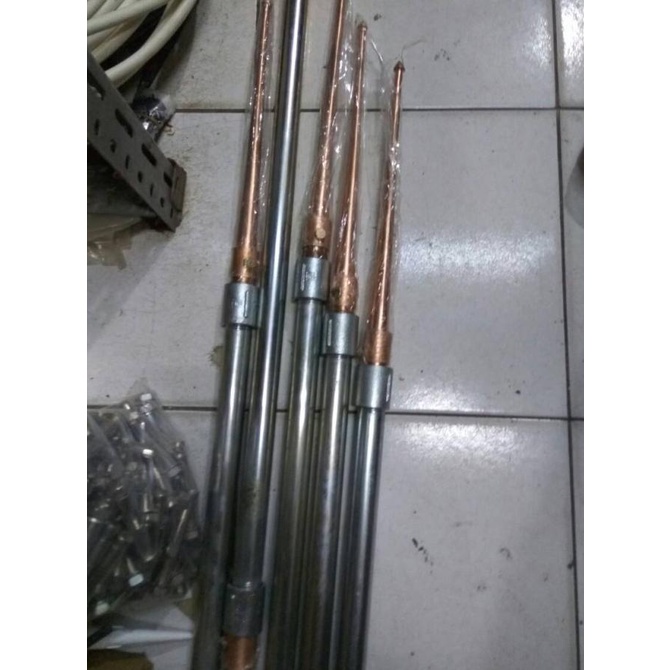 Penangkal Petir 60 cm + pipa + sok ( 1 set tombak anti petir) kuningan