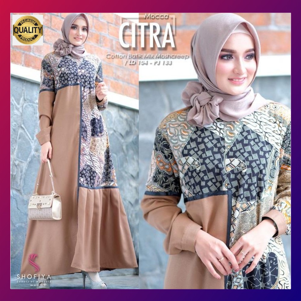 Citra Batik Dress Original by Shofiya – Dress Batik Modern Dress Muslim