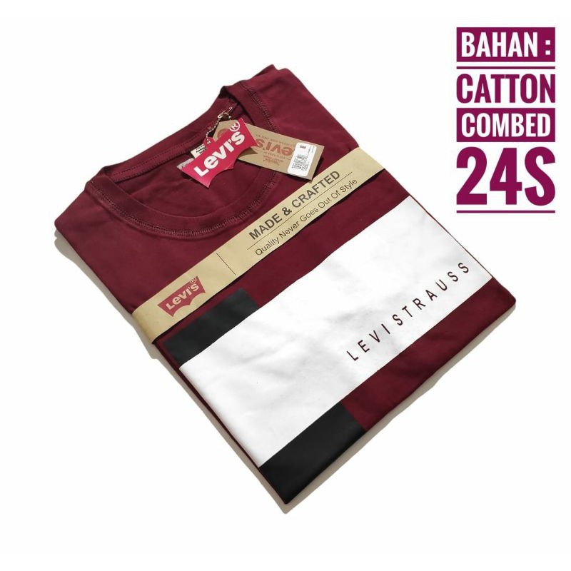 KAOS LEVIS TRAUSS KAOS PRIA KAOS DISTRO BANDUNG KAOS DISTRO BANDUNG TERLARIS COMBED 24S