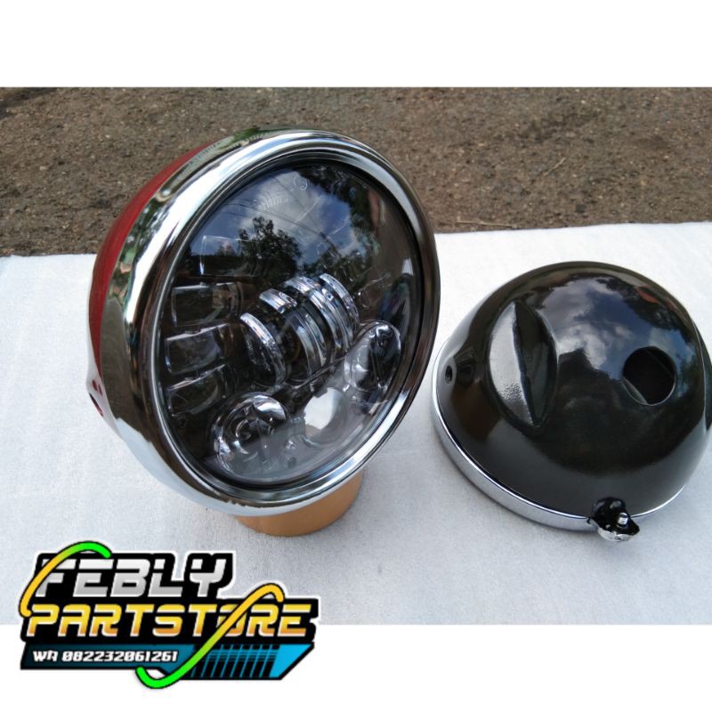 LAMPU DAYMAKER 5,7 INCH 16 LED IMPORT SET BATOK CB125 BATOK LAMPU CB125 SET DAYMAKER 16 LED 5,7INCH 