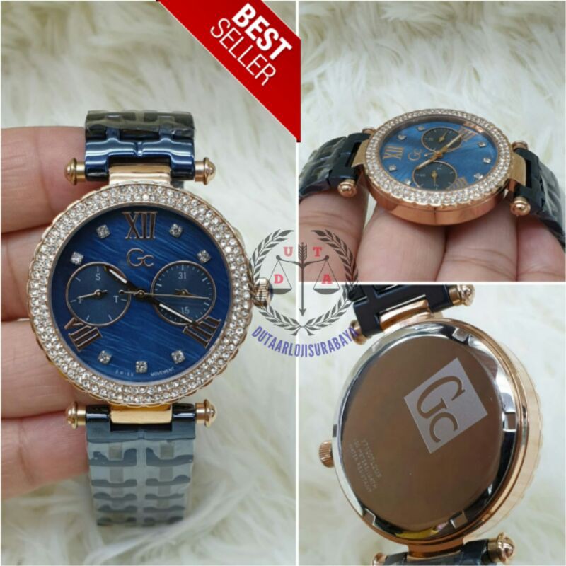 JAM TANGAN WANITA GC CRONO BATRE RING PERMATA TALI RANTE KUALITAS ORIGINAL