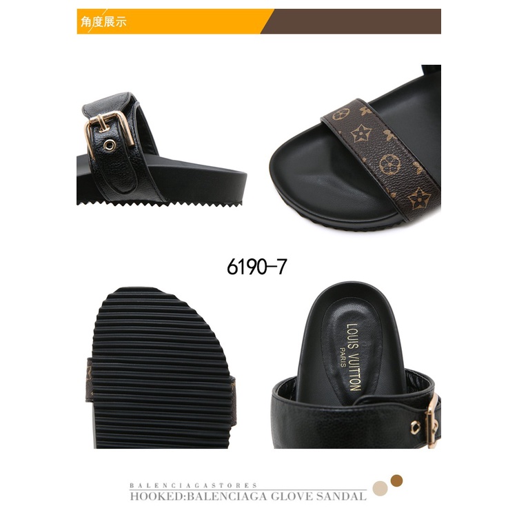 Buckle Flat Sandals Double  Strap #6190-7