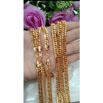 kalung sisik naga polos / kalung lapisan emas / kalung wanita lebar kalung 5 mm