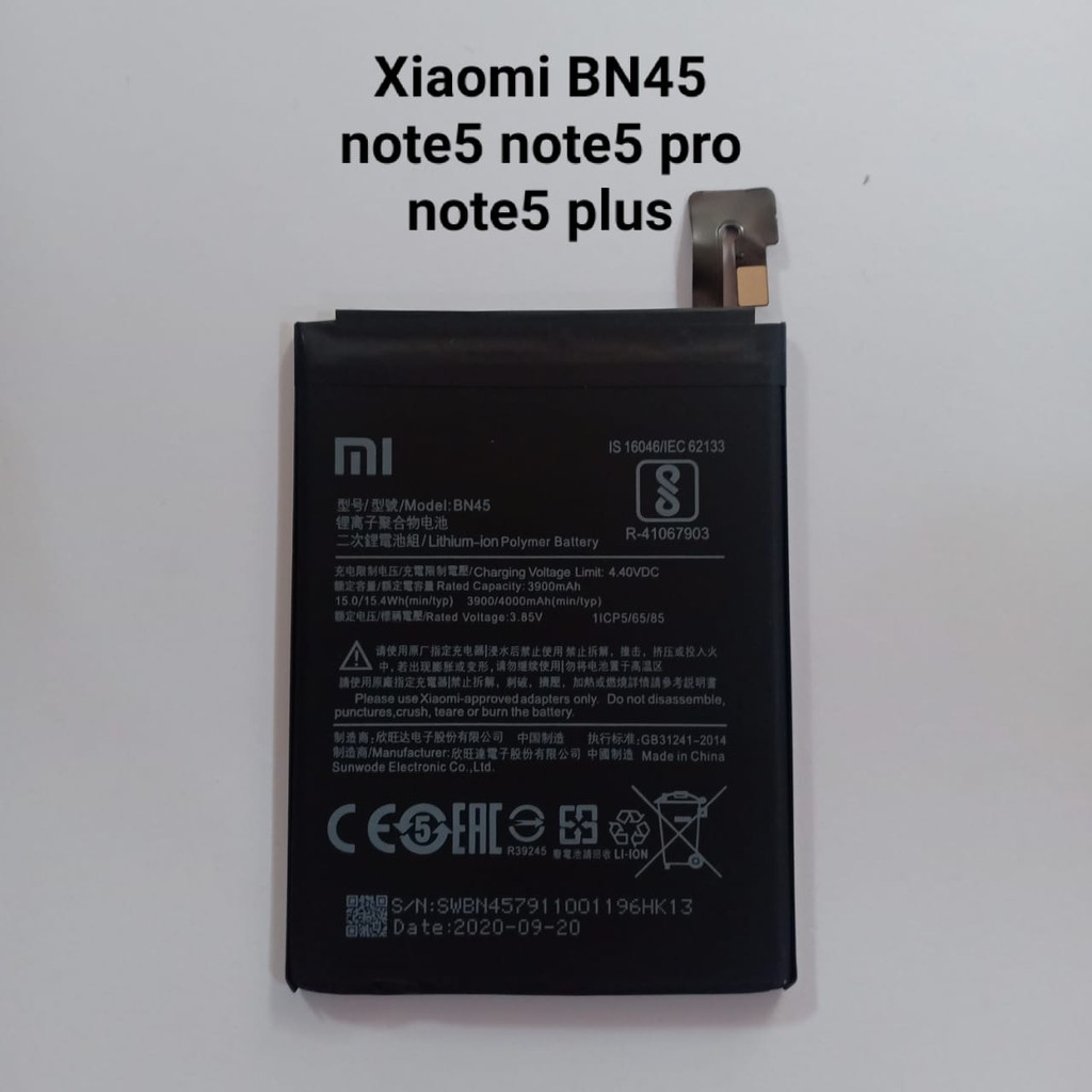 Baterai Xiaomi Note 5 Note 5 Pro BN45 Batre batere Battery