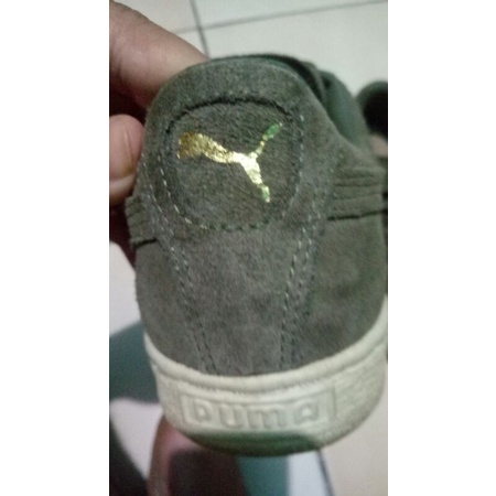 Preloved original Puma Suede Green No. 40.5 TANPA BOX