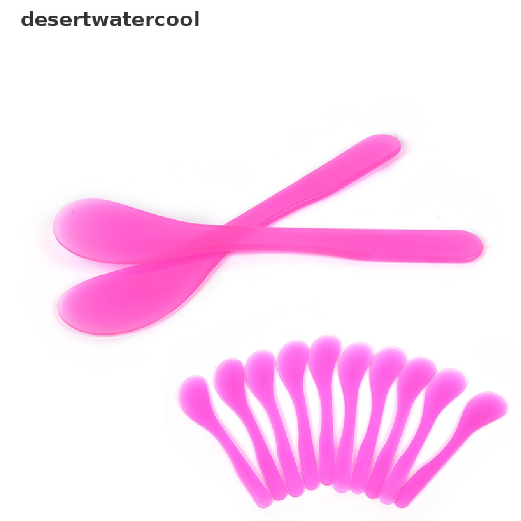 Deid 10pcs / Set Spatula / Sendok Masker Wajah Bahan Plastik Untuk Peralatan Kosmetik / Makeup DIY