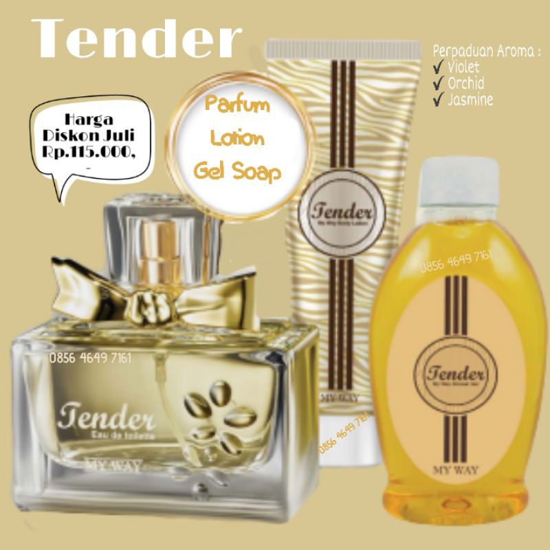 Set Parfum Lotion Body Wash - Tender - EDT Women from Egypt