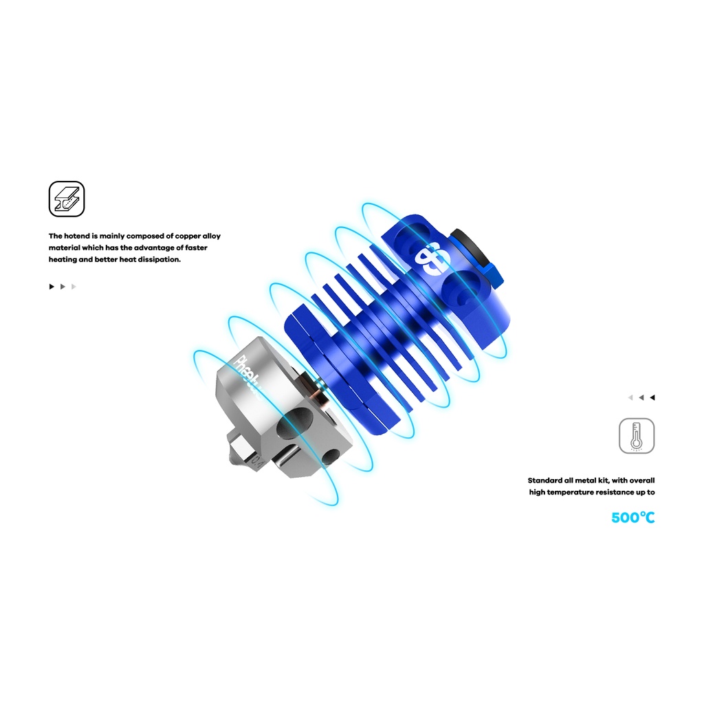 INDOCART 3D Printer HotEnd Phaetus DragonFly BMS all-metal 0.4MM blue