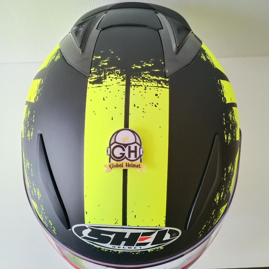 Helm Shell Rover Motif Saber Black Doff Yellow Fluo Original