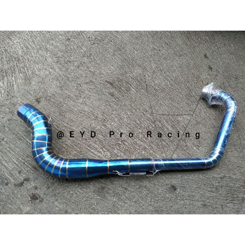 leher knalpot satria FU cobra fullstainlees blue