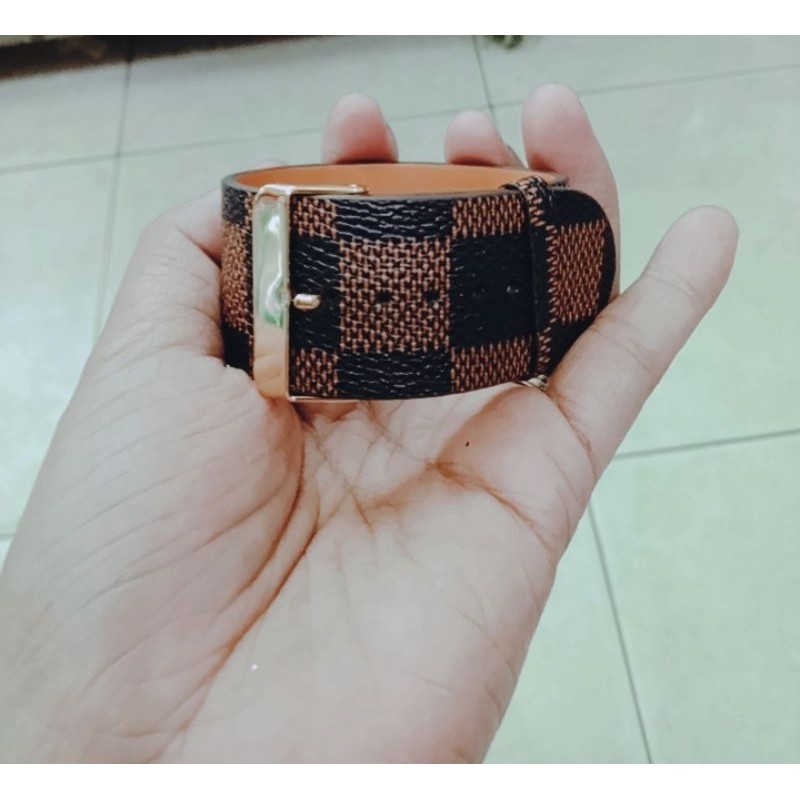 gelang gesper kulit 3cm/Gelang sabuk kulit 3cm