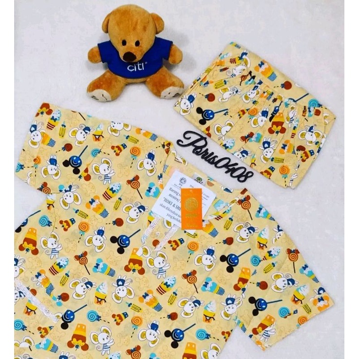 Baju Tidur HOKI &amp; SHEILA Katun wanita Celana 3/4 (mouse)