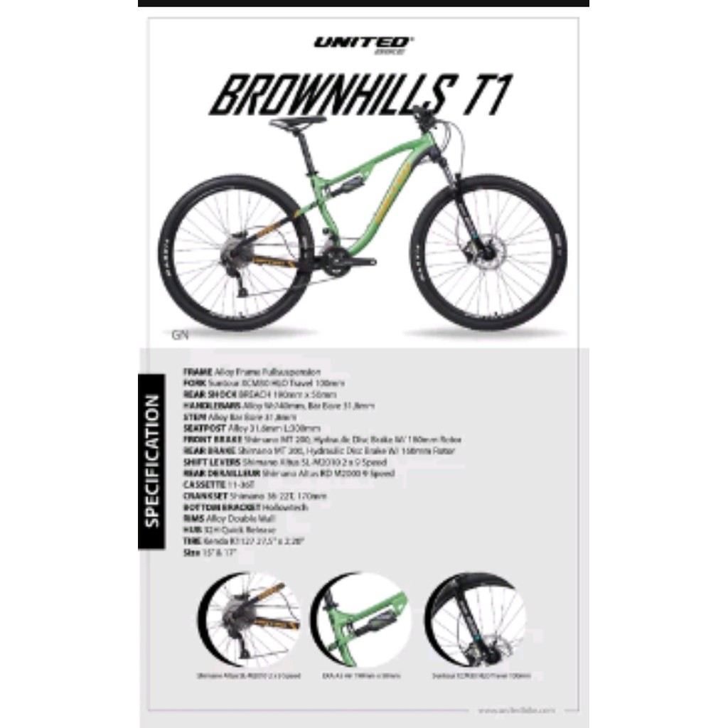 SEPEDA MTB 29 United Brownhills T1 18 Speed