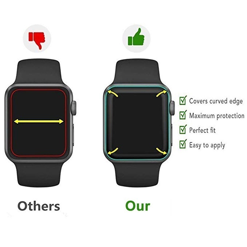 Tempered Glass Apple Watch Series SE 2022 Anti Gores 3D Curved Full Cover iWatch 40mm 44mm Screen Guard Protector Pelindung Layar Smartwatch