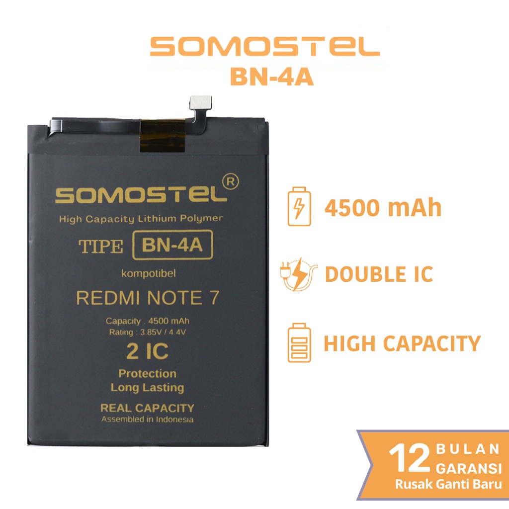 Somostel - BN4A Redmi Note 7 / Redmi Note 7 Pro Batre Batrai Baterai