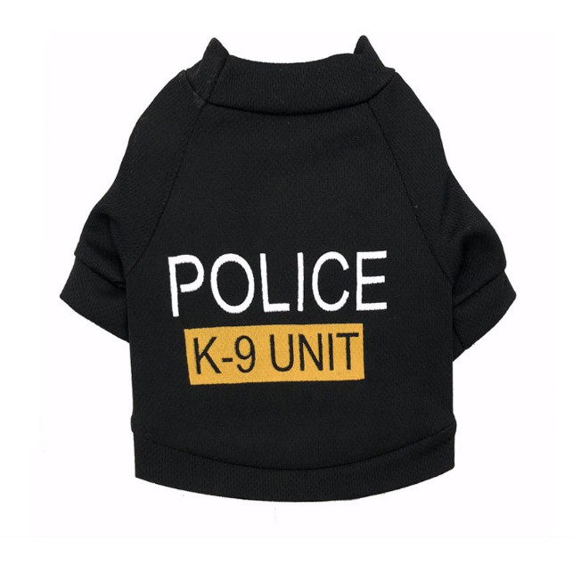 Baju Pet Anjing Kucing Motif POLICE K9 UNIT Tebal Hoodie Sweater Empuk Doggy Kucing Kecil Besar