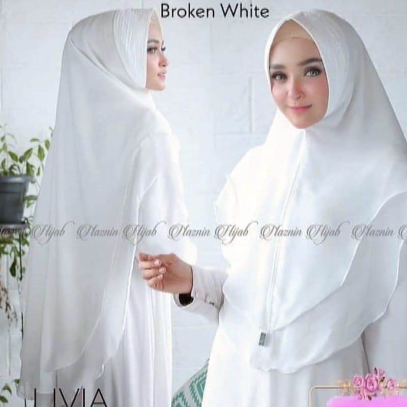 Alny Hijab - Hijab Khimar livia alifa 2 layer oval / Jilbab 2 layer