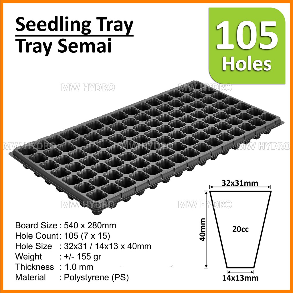 5 pcs - Tray Semai / Seedling Tray - 105 lubang