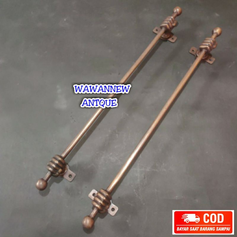 Handle Pintu / Tarikan Gagang Pintu Rumah Pagar Kuningan Motif Tangan 44cm