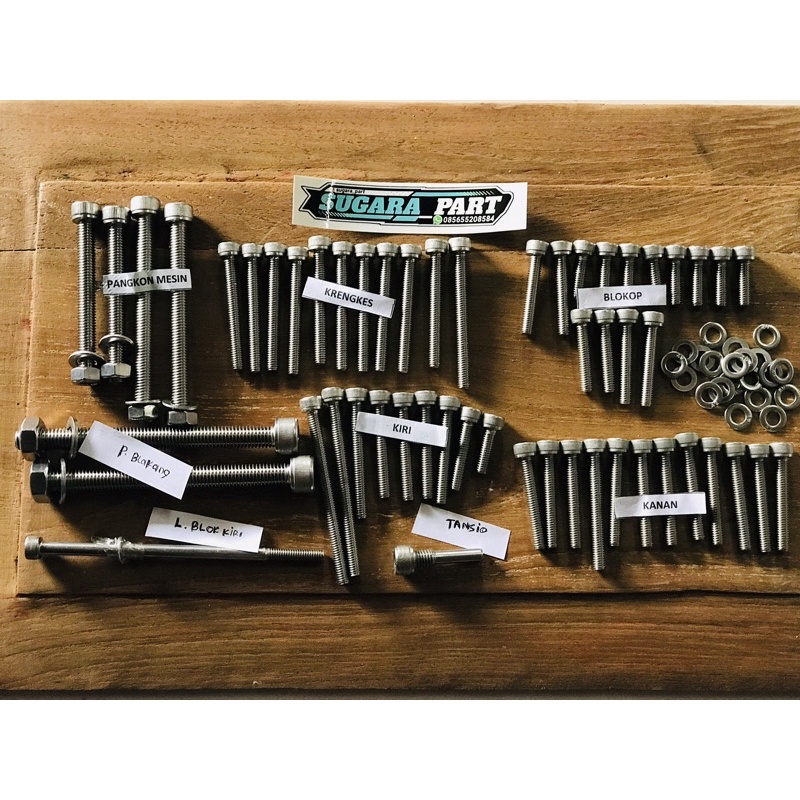 Baut L full mesin cb gl mp tiger baut mesin cb gl mp tiger stenlis baut motor baut cb