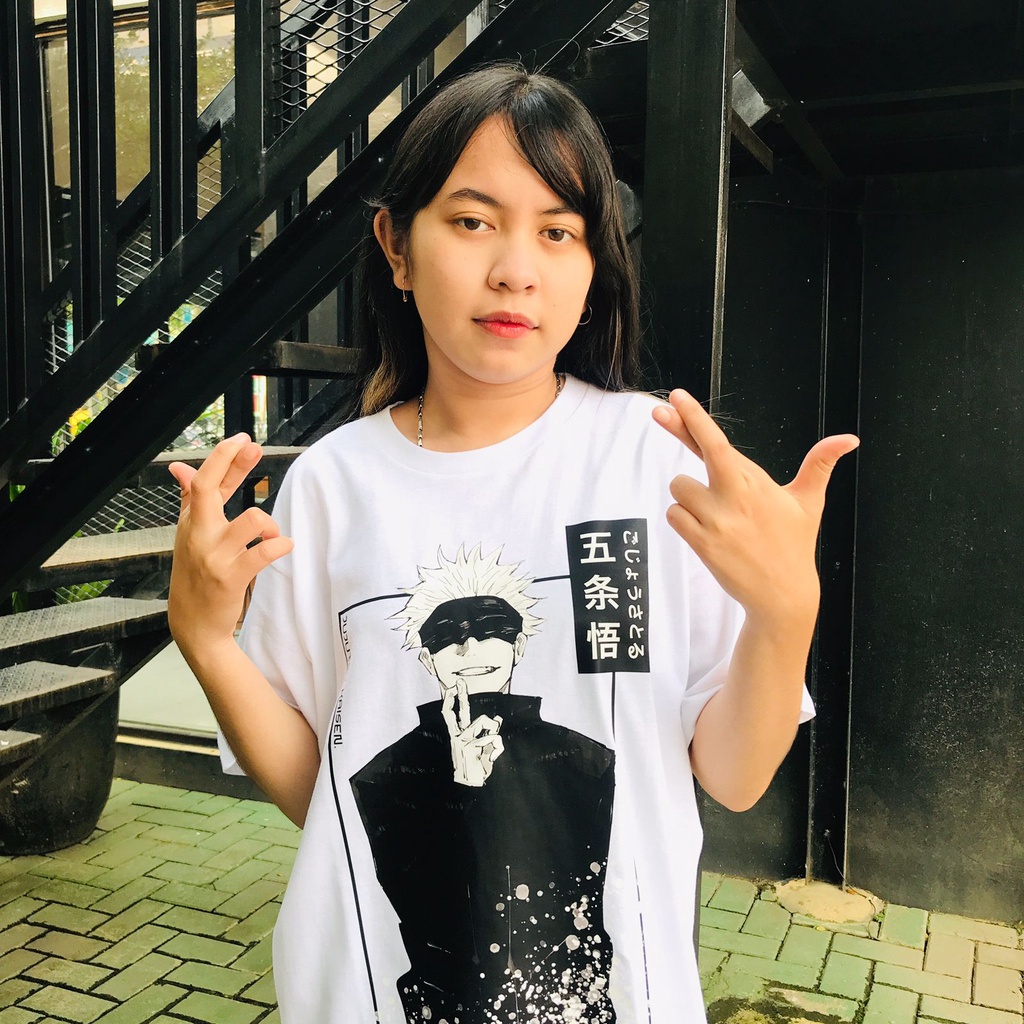 Tshirt Gojo Satoru Tenkai White Anime Manga Jujutsu Kaisen Unisex Yowai mo