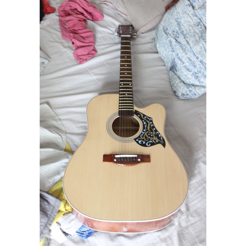 Gitar Akustik Natural SUNGKAI Custom Bonus TAS Murah F500