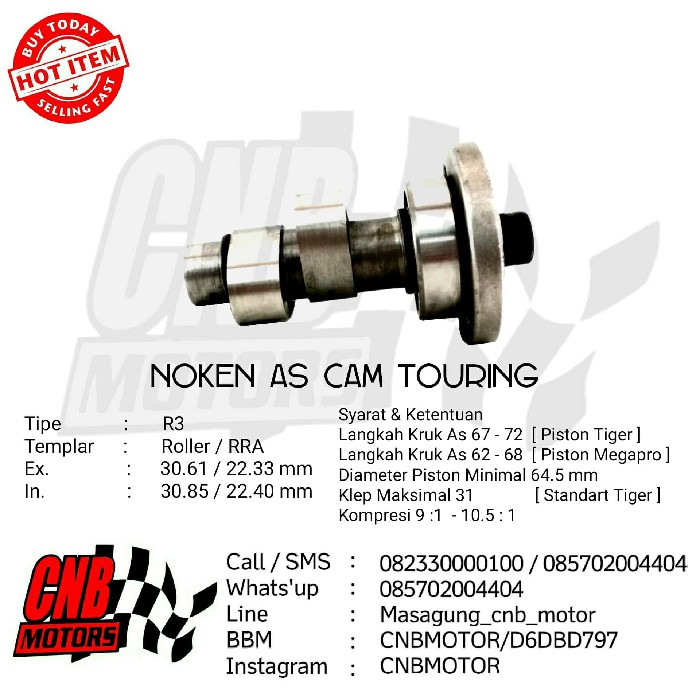 Noken As Cam Boskot Speak Touring pnp GL Neotech Megapro Tiger R3