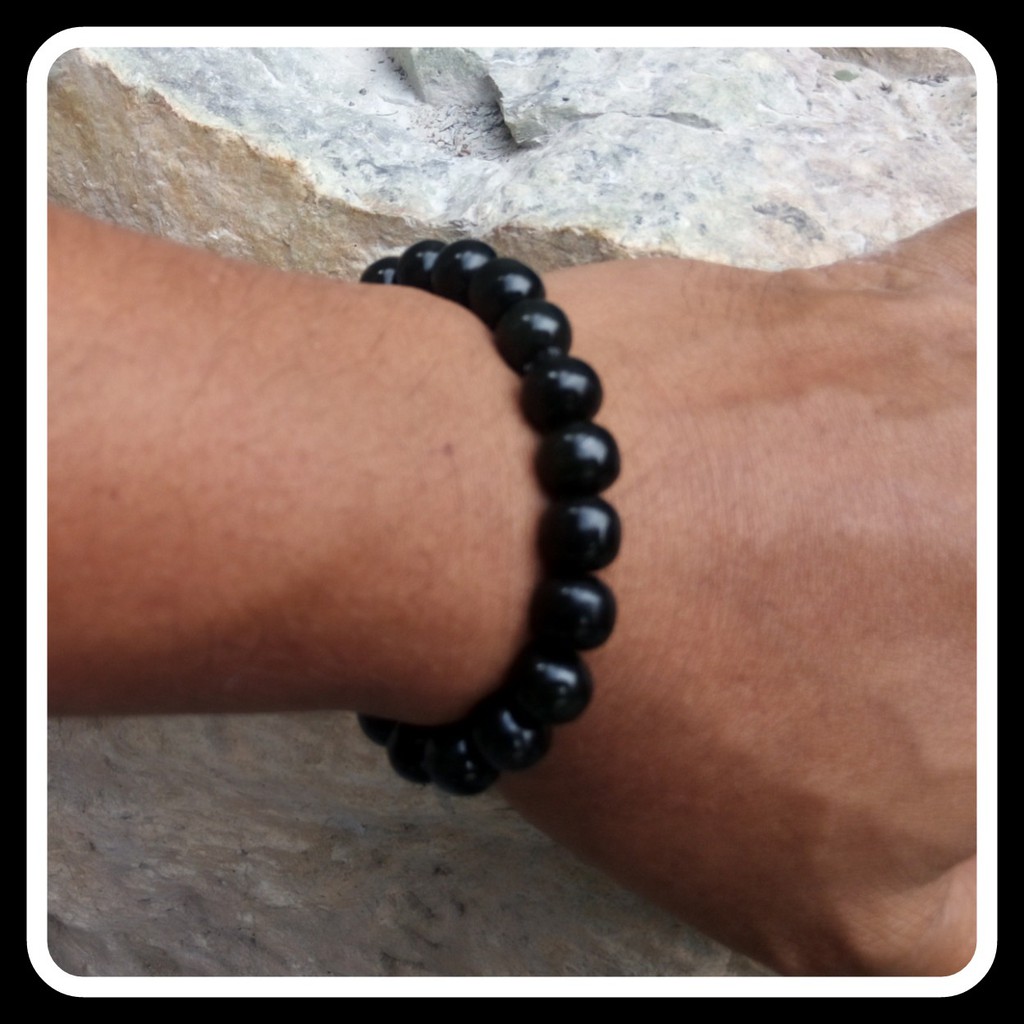 Promo Gelang Natural Giok Black Jade Aceh Terapi Size 9mm