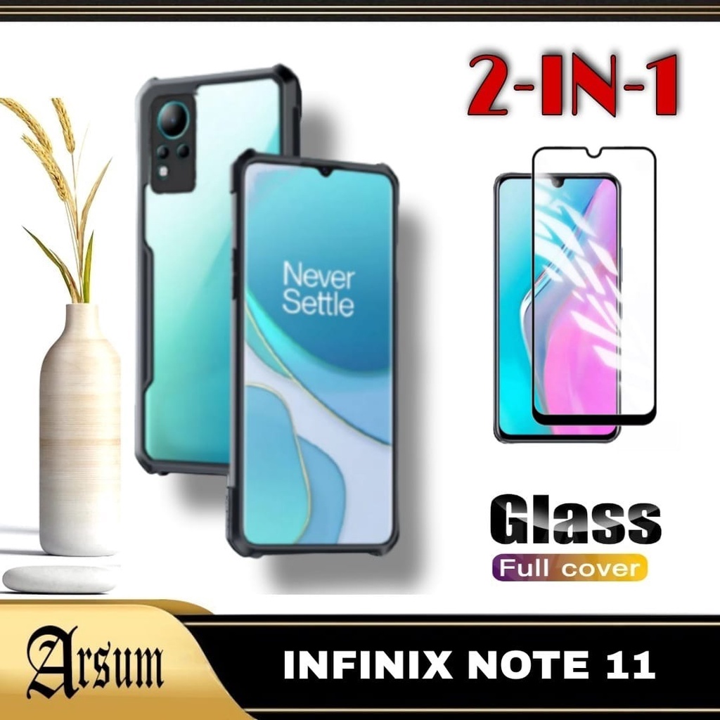 Case Transparan Infinix Note 11 2021 Note 11 Nfc 2021 Softcase Cover Airbag Free Tempered Glass Laya