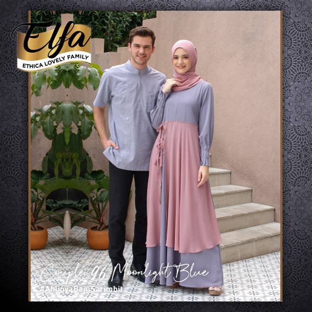  Sarimbit  Ethica  Couple 96 Moonlight Blue Baju  Muslim  
