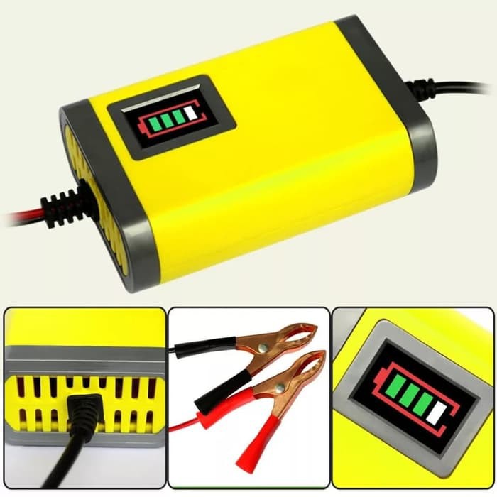 Charger Aki Mobil Motor Murah 12V 2A Cas Batere Accu Battery Portable Murah