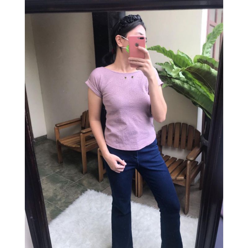 atasan warna lilac/kaos wanita/woman shirt lilac/