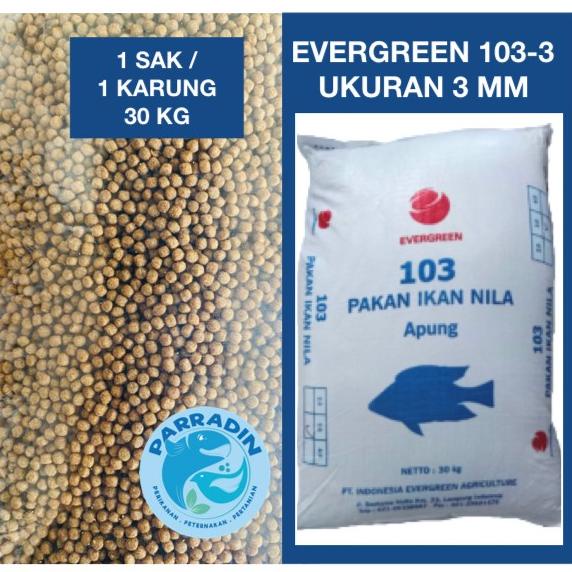 Evergreen 103 Pakan Ikan Nila Apung 1 Sak / Karung