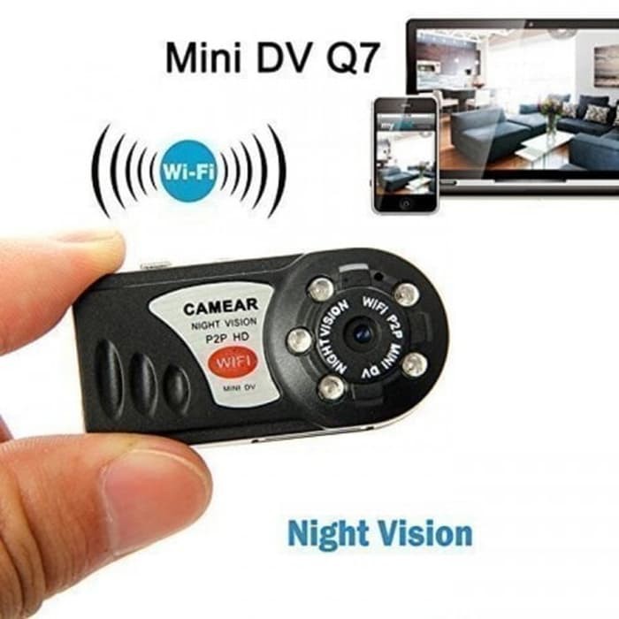 JUAL MURAH Wifi IP Camera Mini Q7 Wireless Spy Hidden Camera With IR night vision