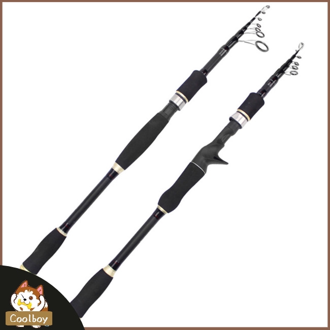 Retractable Fishing Rod Short Sections Lightweight Portable Spinning Casting Rods Shopee Indonesia