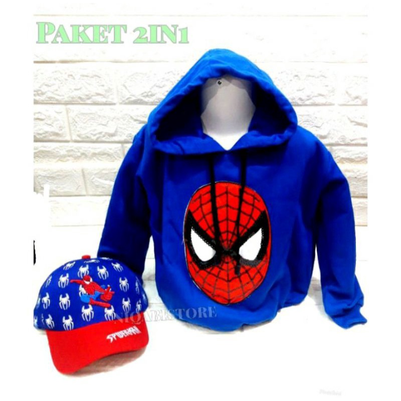 jaket karakter kupluk anak  Hoodie hangat anak laki-laki 1-10tahun LED dan usap Free Masker anak