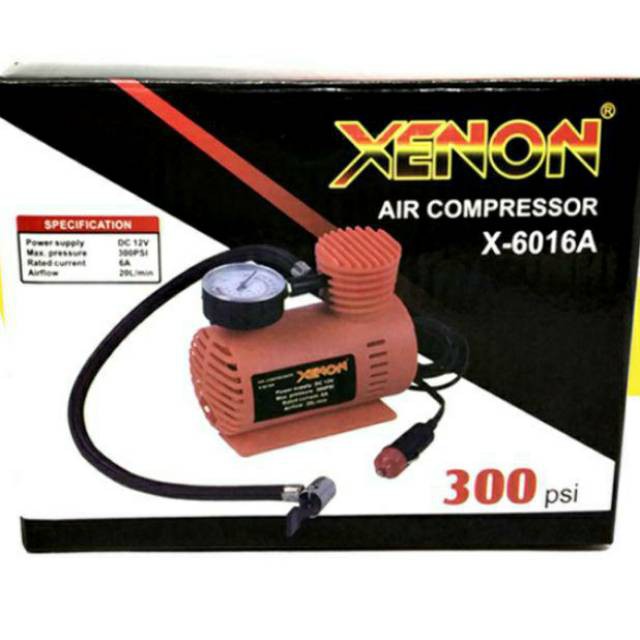 Pompa Ban XENON Kompresor Angin Mini Air Compressor Portable Mobil Motor Sepeda Bola Perahu Karet