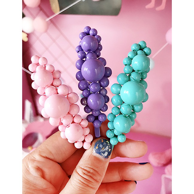 LRC Jepit Rambut Fashion Alloy Resin Irregular Bead Hairpin F529XX