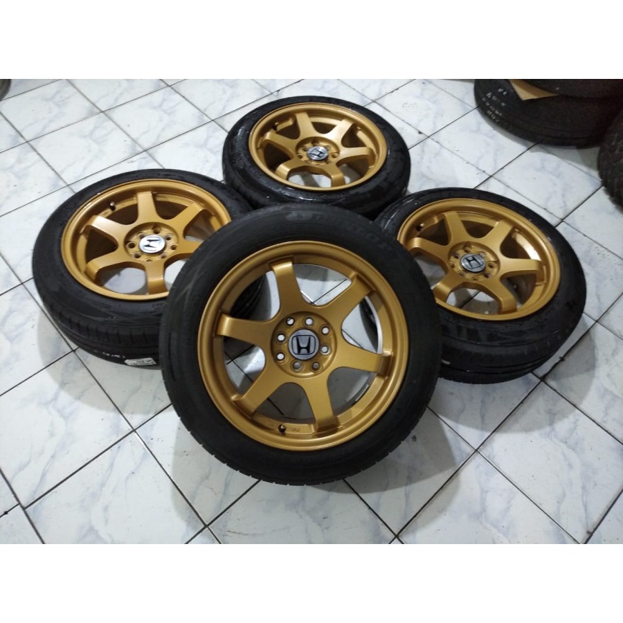 Velg Mobil Racing Seken Ring 16 Lubang 4 TE37 R16X7 8X100-114,3 ET42 BAN 195 60 R16