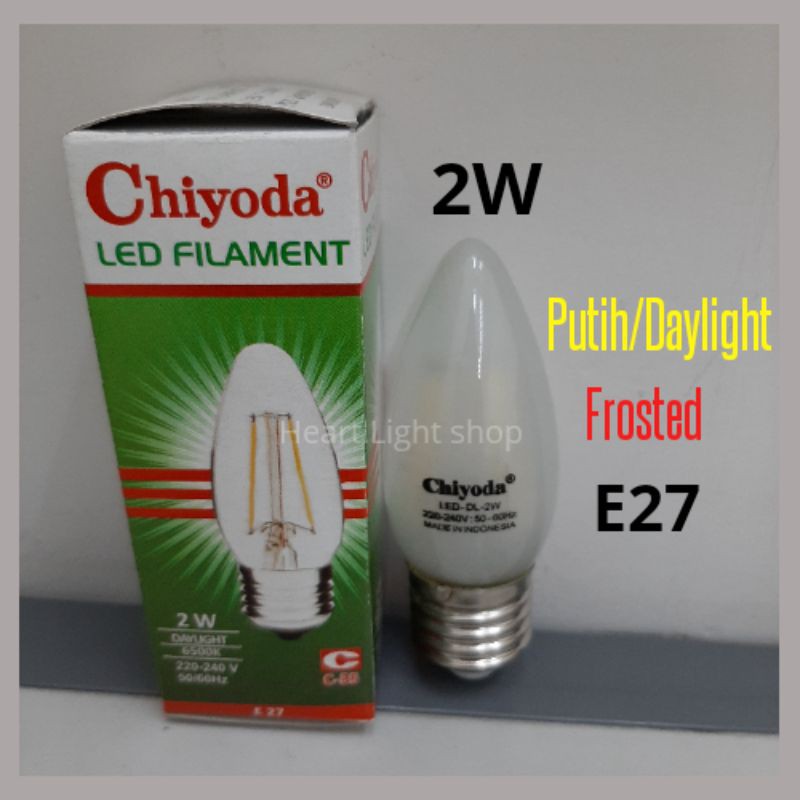 LED FILAMENT 2W PUTIH DAYLIGHT FROST E27 CHIYODA C-35 LAMPU LOMBOK LED 2W PUTIH