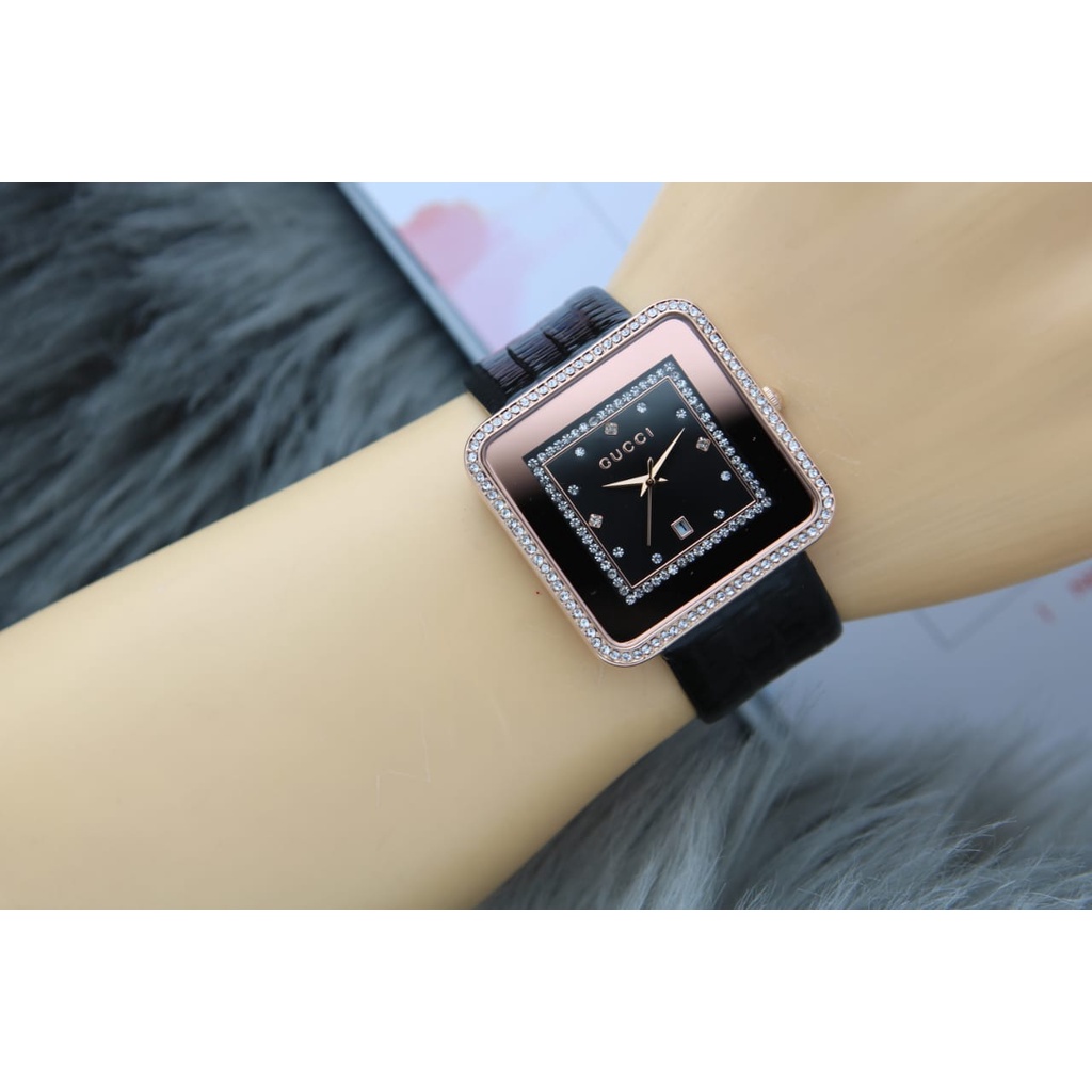 JAM TANGAN WANITA L140 TALI KULIT BODY ROSE TANGGAL AKTIF DM 3.3CM FREE BOX  || JAM TANGAN FASHION WANITA