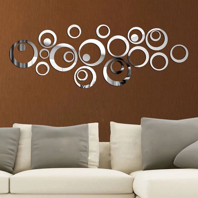 Stiker Cermin Akrilik Ring Bubble Dekorasi Dinding
