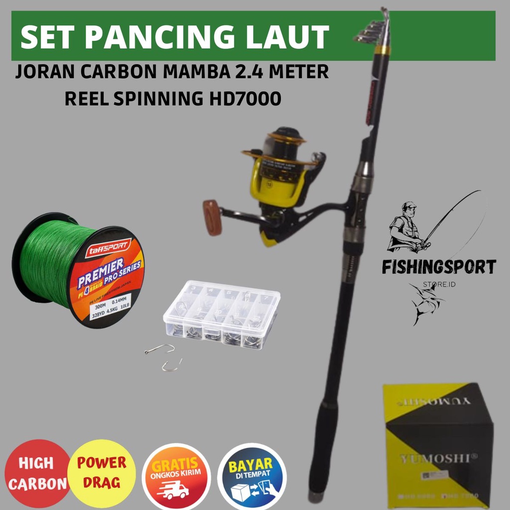 Jual Paket Mancing Mania Joran Dan Reel Bonus Benang PE Dan Kail Joran ...